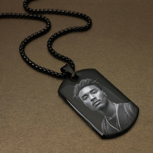 Collier noir personnalisable photo